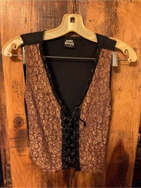Women's Bronze Lace-Front Vest